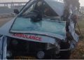 Badh Athmalgola ambulance accident night image Damaged ambulance after collision in Bihar Athmalgola Jagannath petrol pump accident spot Police investigation at Badh road accident scene