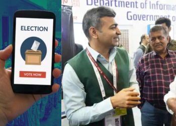 Bihar AI e voting system demo, mobile based voting app interface India, facial recognition voting technology, blockchain secure election system, AI Impact Summit Bihar presentation