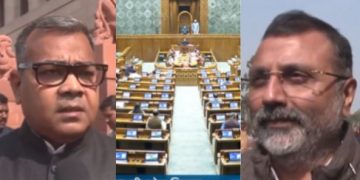 Lok Sabha budget session disruption, Opposition slogans in Parliament, Speaker Om Birla in Lok Sabha, NDA MPs reacting in House