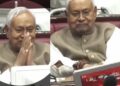 Nitish Kumar in Bihar Assembly with tab monitor, Tejashwi Yadav reaction on viral video, Bihar Vidhan Sabha budget session 2026, Hightech paperless assembly Bihar