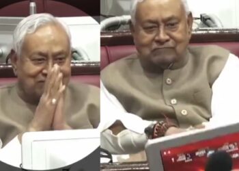 Nitish Kumar in Bihar Assembly with tab monitor, Tejashwi Yadav reaction on viral video, Bihar Vidhan Sabha budget session 2026, Hightech paperless assembly Bihar