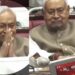 Nitish Kumar in Bihar Assembly with tab monitor, Tejashwi Yadav reaction on viral video, Bihar Vidhan Sabha budget session 2026, Hightech paperless assembly Bihar