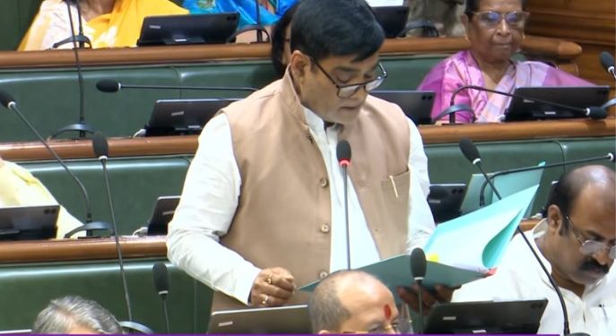 Bihar Vidhan Sabha session during discussion Motihari Bazar Samiti market complex view BJP MLA Pramod Kumar speaking in assembly Minister Ramkripal Yadav addressing Bihar Assembly