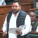 Tejashwi Yadav speech in Bihar Assembly, बिहार विधानसभा में तेजस्वी यादव भाषण, Bihar budget session debate visuals, Tejashwi Yadav attacking Nitish government, Assembly uproar Bihar politics