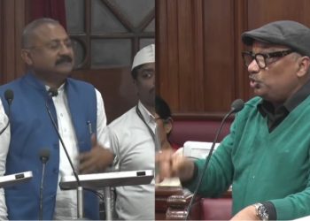Ashok Chaudhary Bihar minister debate, Sunil Singh MLC allegation in council, Bihar Vidhan Parishad session clash, political argument inside legislative council, Bihar politics heated debate image